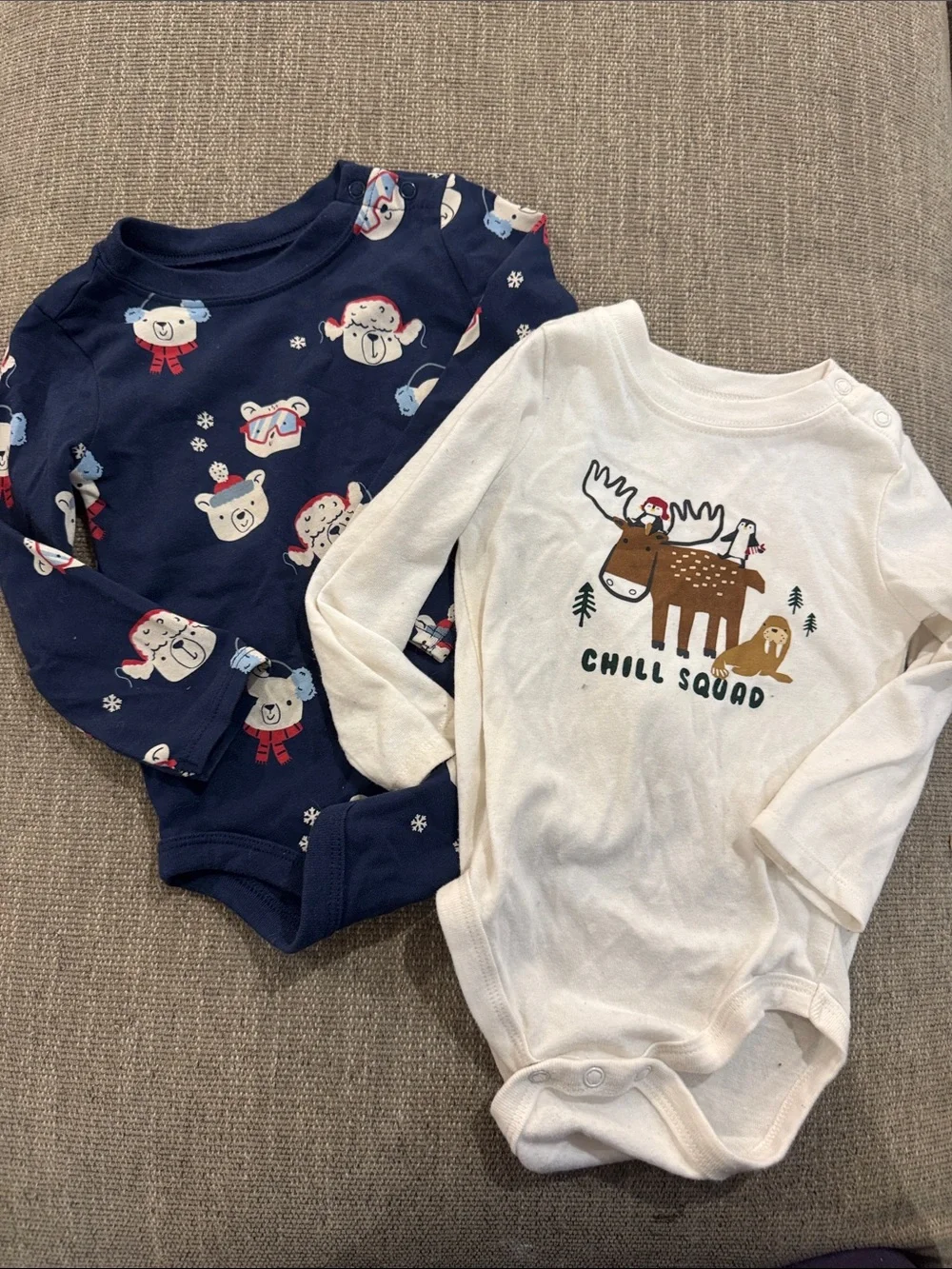 Garanimals Navy and White Holiday One-Piece Bodysuit Set